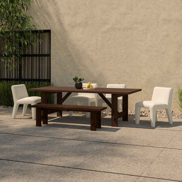 Esmond Outdoor Dining Bench Brown