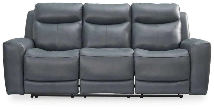 Mindanao Power Reclining Sofa with Adjustable Headrest - Steel