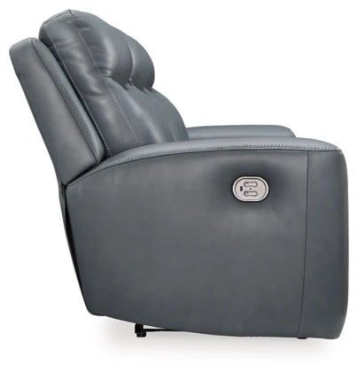 Mindanao Power Reclining Sofa with Adjustable Headrest - Steel