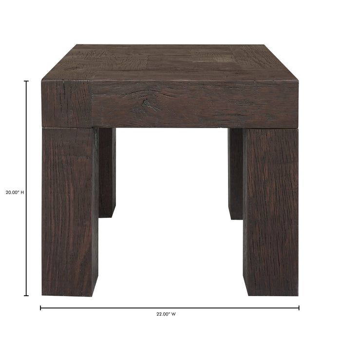 Evander Side Table Rustic Brown