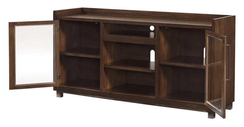 Starmore 3-Piece Entertainment Center - Brown/Gunmetal - Furniture Depot