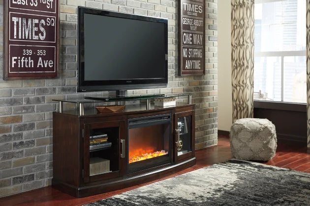 Chanceen 60" TV Stand with Electric Fireplace - Furniture Depot (7858645303544)