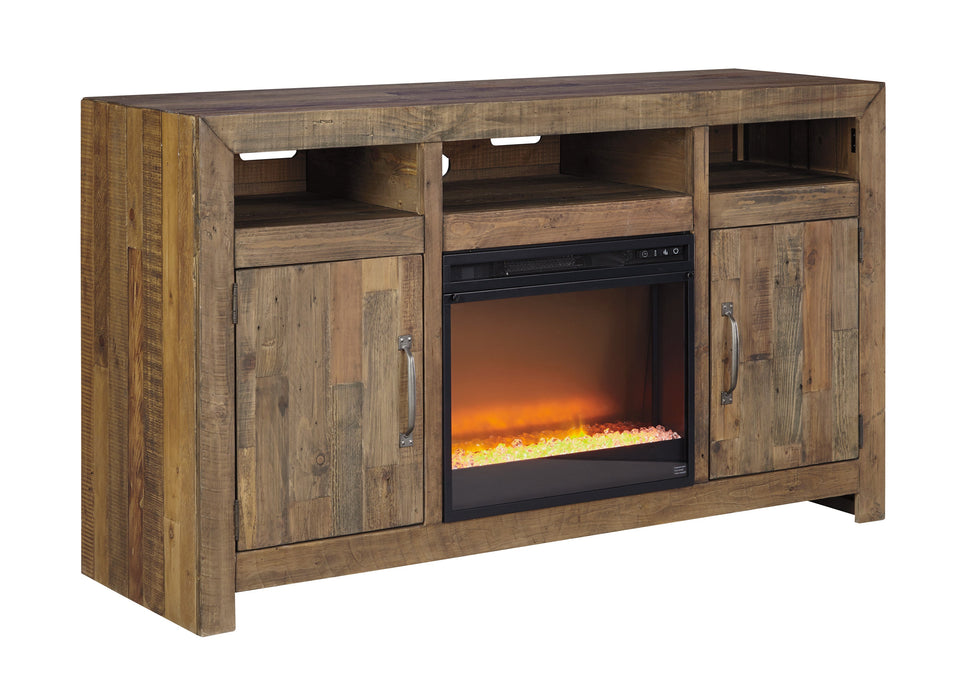 Sommerford TV Stand with Fireplace - Brown - Furniture Depot (6734323679405)