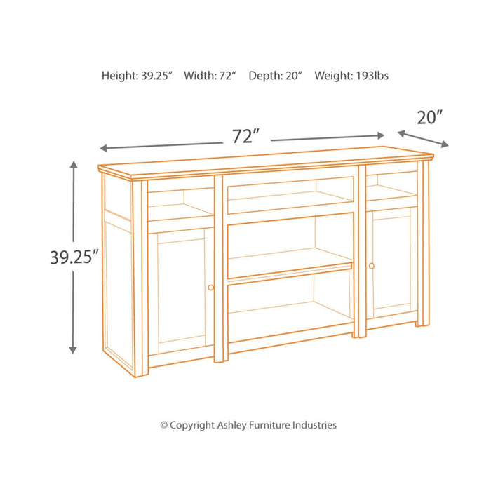 Harpan TV Stand with Fireplace - Reddish Brown - Furniture Depot