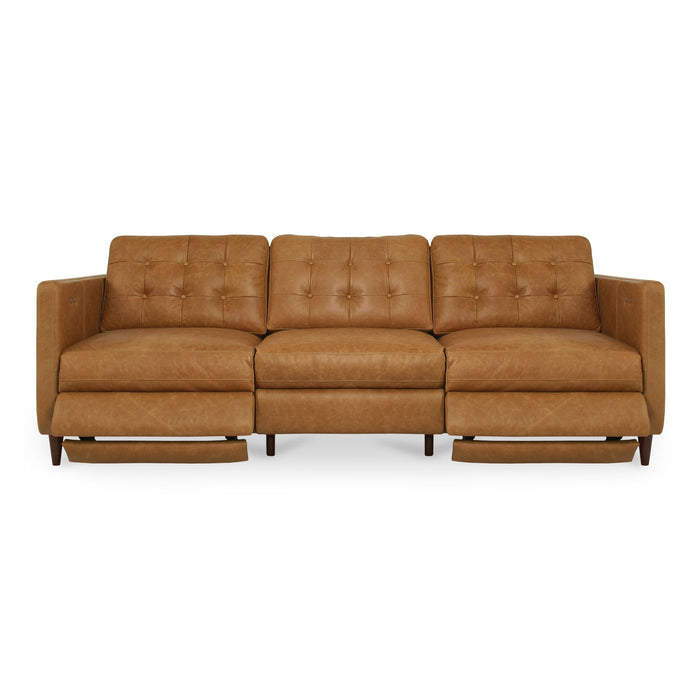 Bridgers Power Recliner Sofa Tan Leather