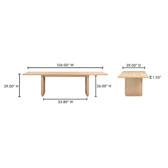 Round Off Large Dining Table Natural Oak