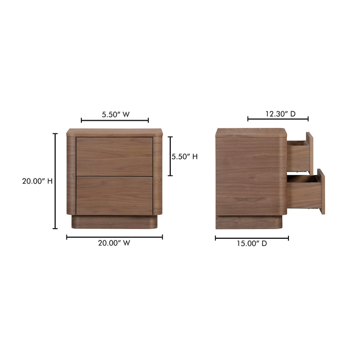Round Off Tall Nightstand