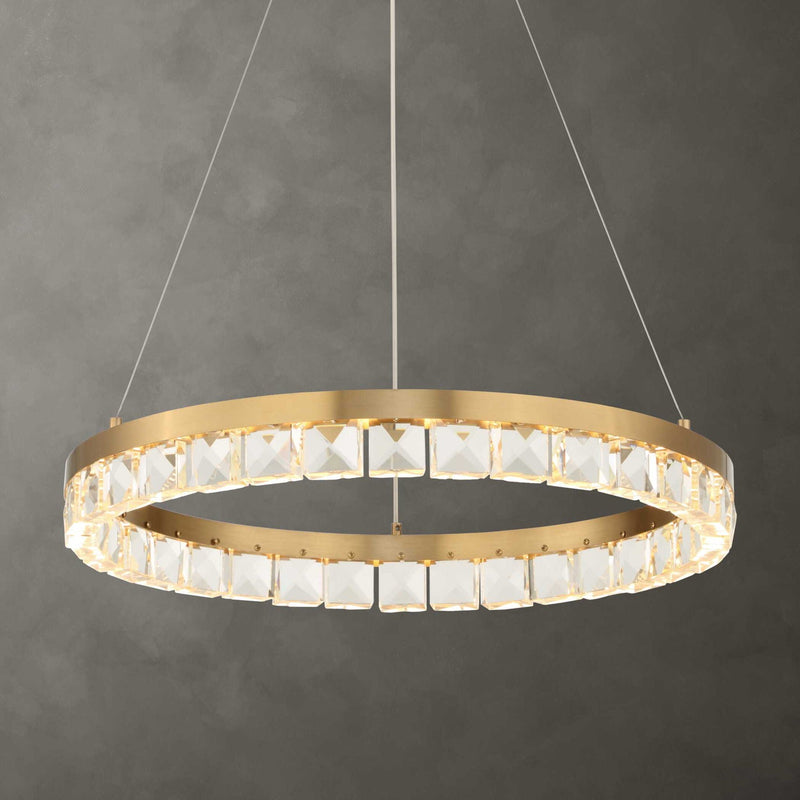 Segovia - Round Crystal LED Chandelier - Gold