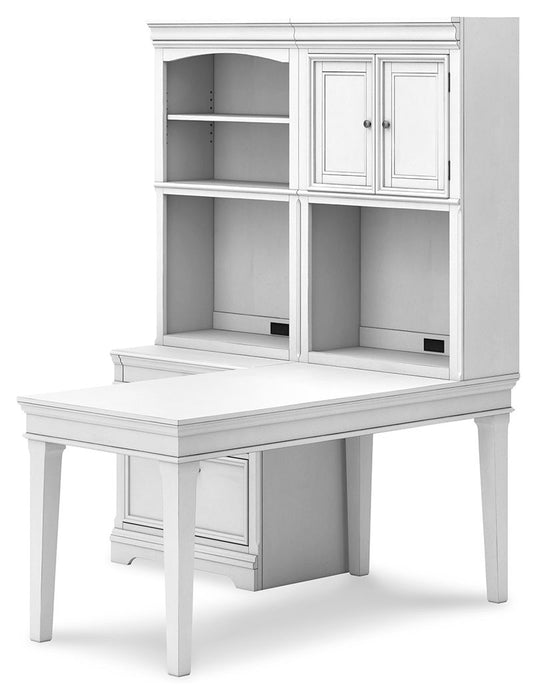 Kanwyn Whitewash Partners Desk With Bookcase