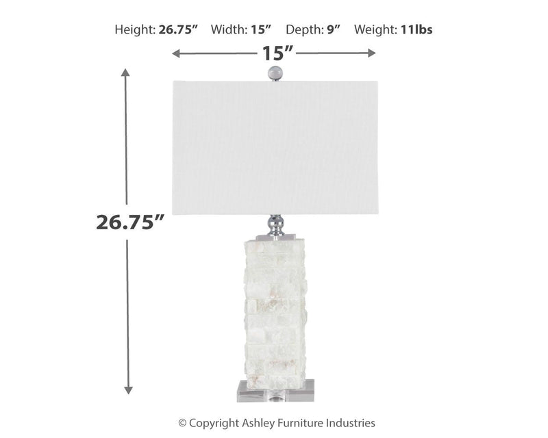 Malise - Alabaster Table Lamp  - White