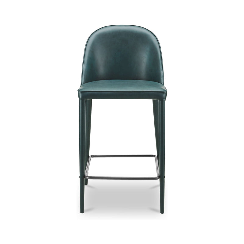 Burton - Counter Stool Vegan Leather - Dark Teal / Blue