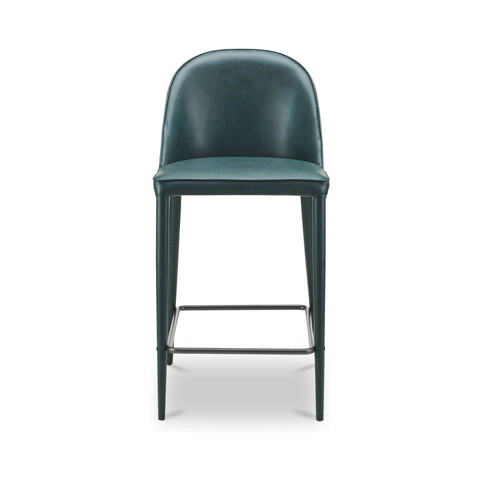 Burton - Counter Stool Vegan Leather - Dark Teal / Blue