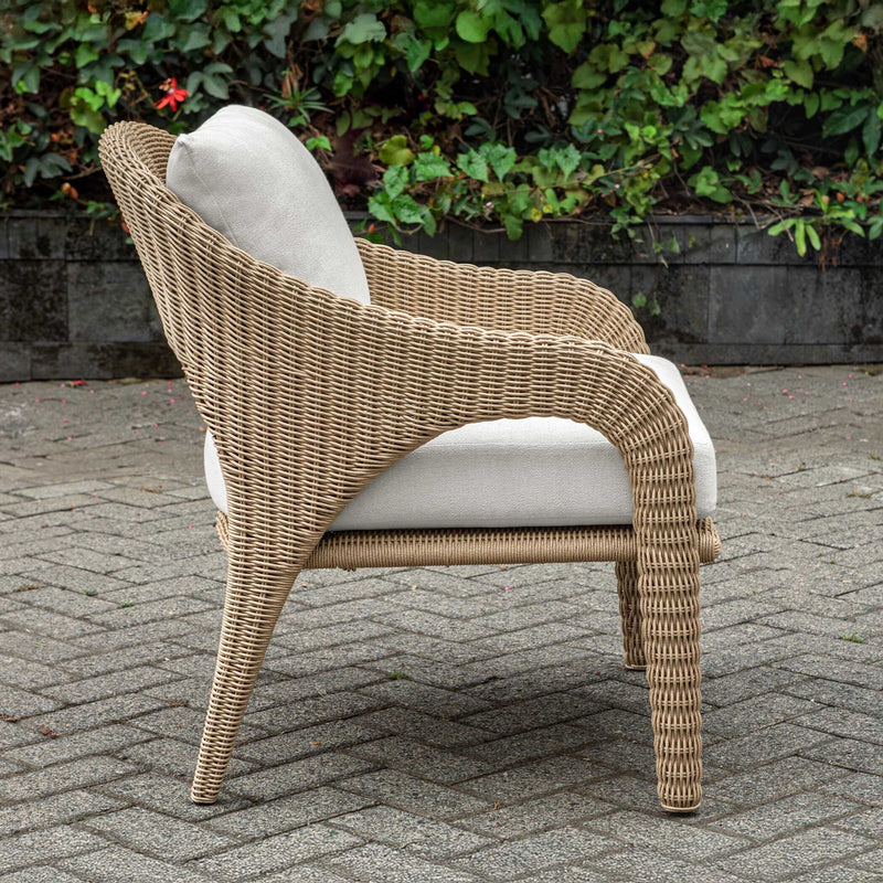Kavali - Outdoor Wicker Lounge Chair - Woodtone