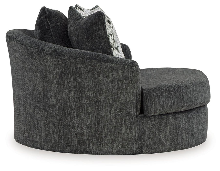 Biddeford - Oversized Swivel Accent Chair - Shadow