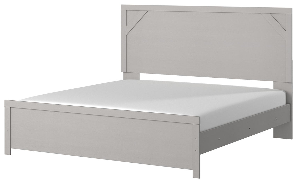 Cottenburg Light Gray / White Panel Bed - King