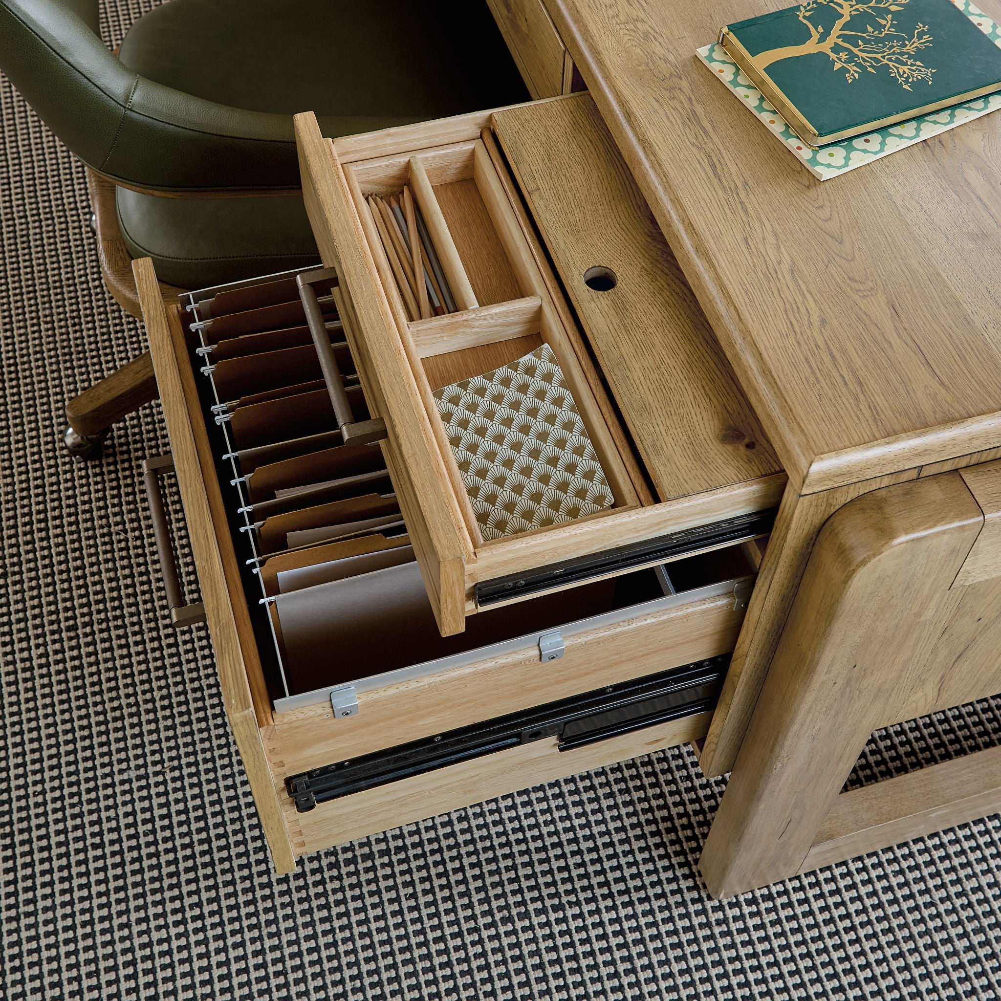 Home Office - Executive Desk - Light Brown — Sterling House Interiors