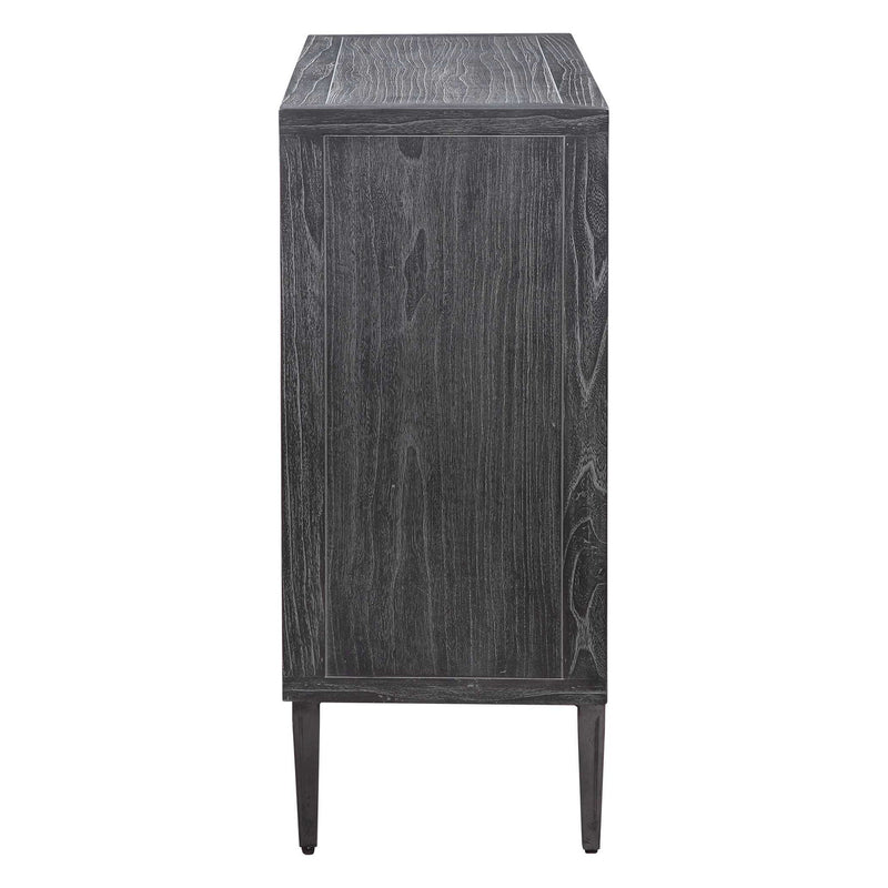Laurentia - 2 Door Accent Cabinet - Black & Silver