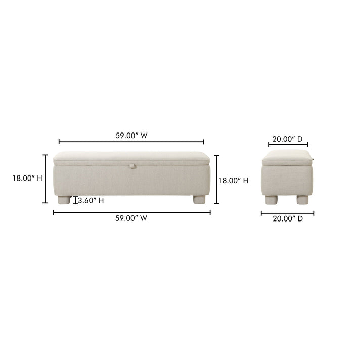 Ichigo - Storage Bench - Light Gray