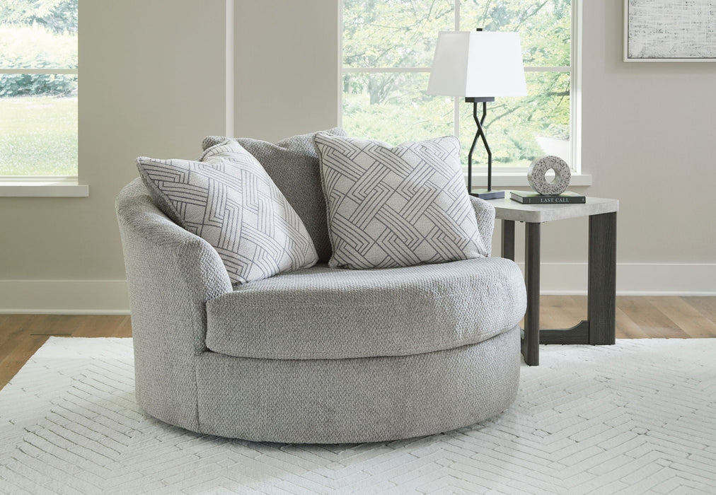 Casselbury - Oversized Swivel Accent Chair - Fabric - Cement