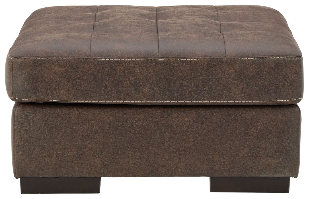 Maderla Oversized Accent Ottoman - Walnut