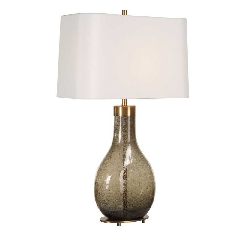 Shyla - Dark Glass Table Lamp - White