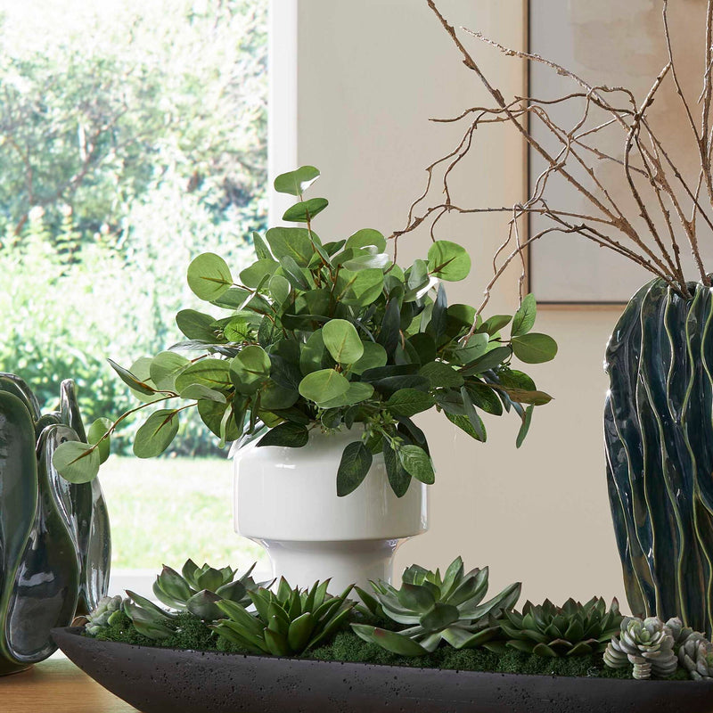 Essence Eucalyptus - Accent & Vase - Green / White