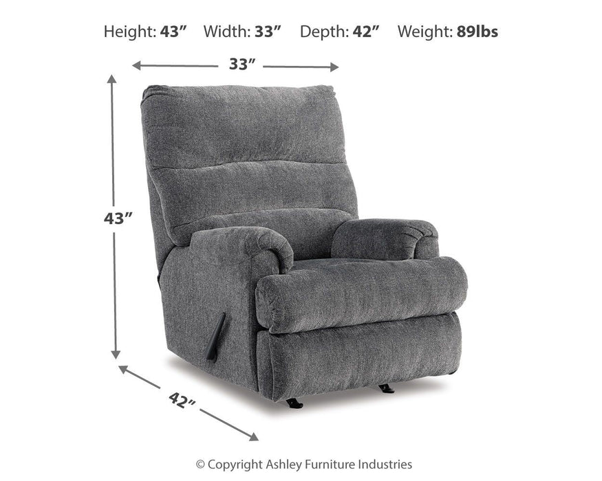 Man Fort - Rocker Recliner - Fabric - Graphite