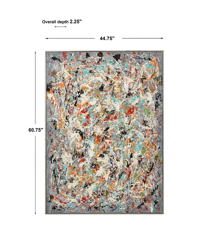 Organized Chaos - Hand Painted Canvas - Pearl Silver