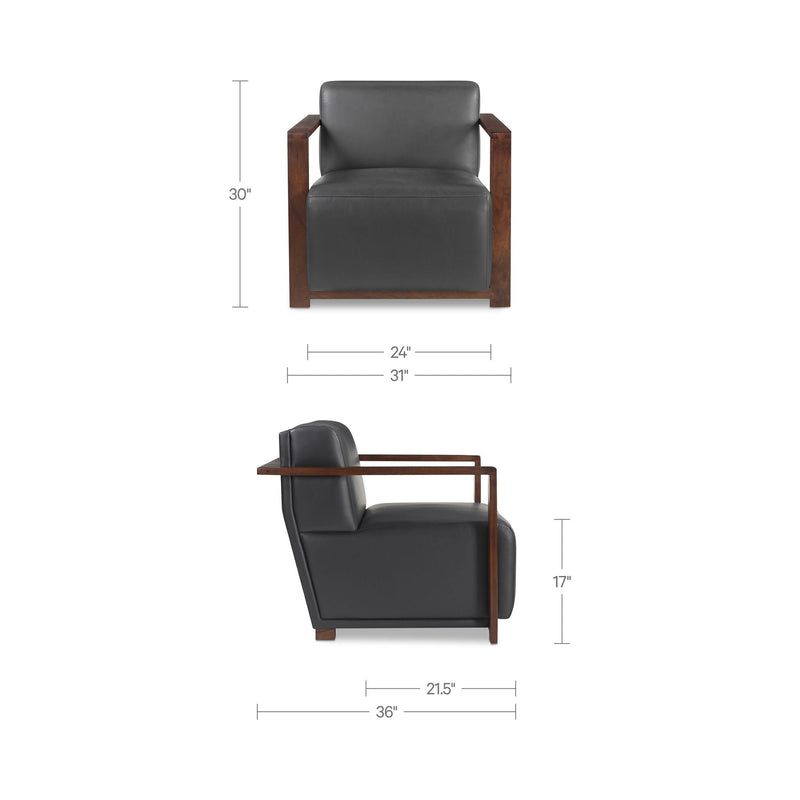 Barnes - Accent Chair - Black / Dark Brown