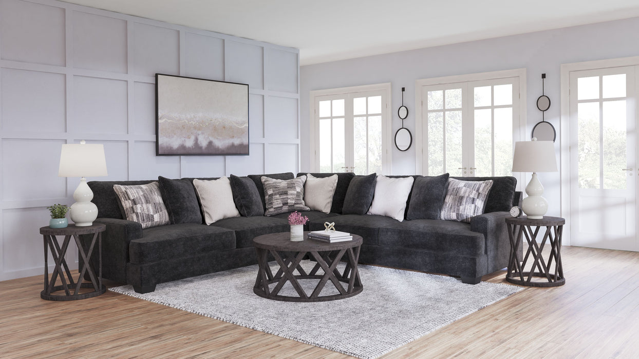 Lavernett Charcoal Left Arm Facing Sofa 3 Pc Sectional