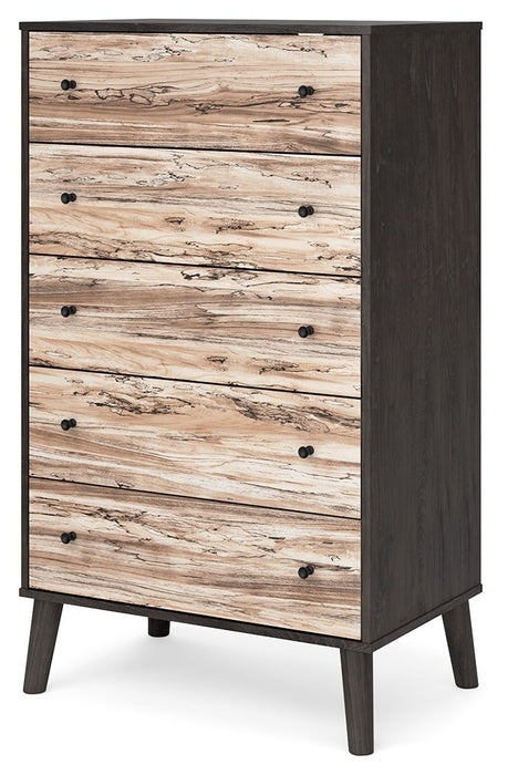 Piperton Two tone Brown / Black Five Drawer Chest