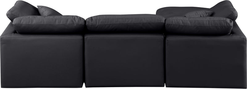 Indulge - Faux Leather 4 Piece Modular Sectional With Chaise