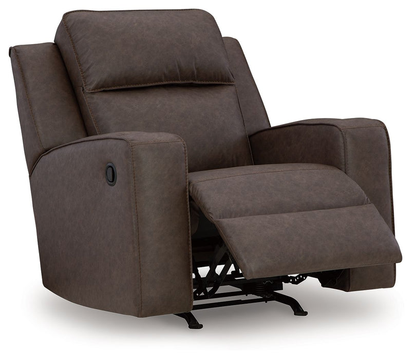 Lavenhorne - Rocker Recliner - Faux Leather - Granite