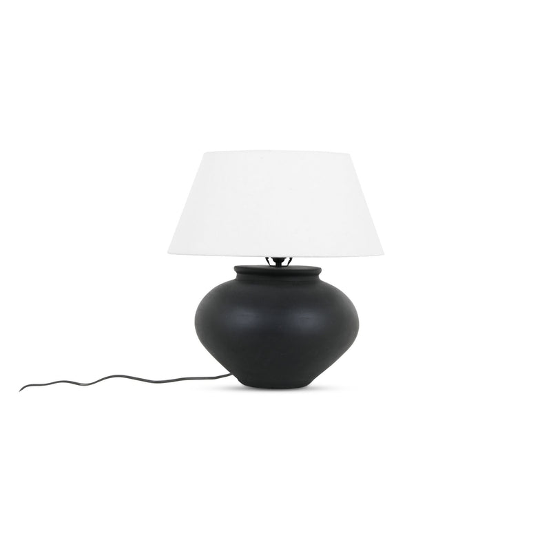 Olia - Table Lamp - Dark Brown / White