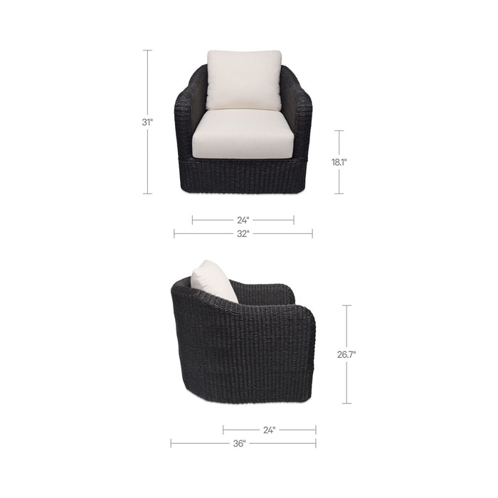 Bodhi - Outdoor Swivel Accent Chair - Charcoal / Gray