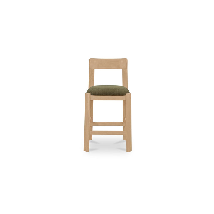 Oli - Counter Stool - Dark Green / Light Brown