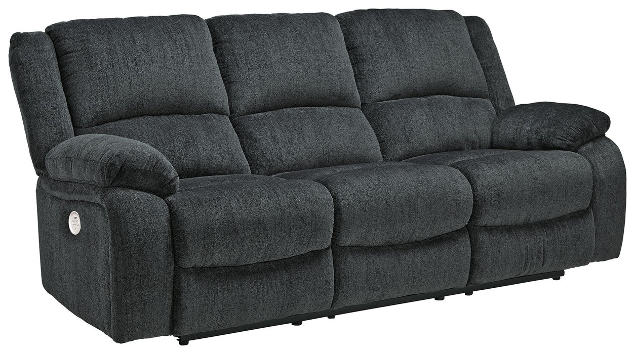Draycoll - Reclining Power Sofa - Fabric - Slate