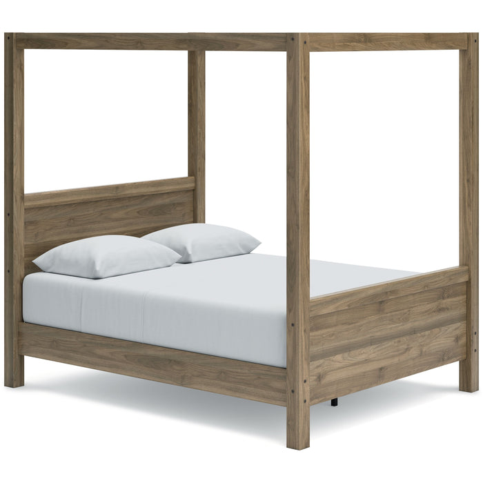 Aprilyn Light Brown Canopy Bed - Full