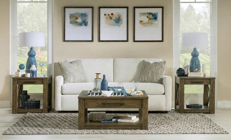 Ellison - Lift Top Cocktail Table With Casters - Desert Oak