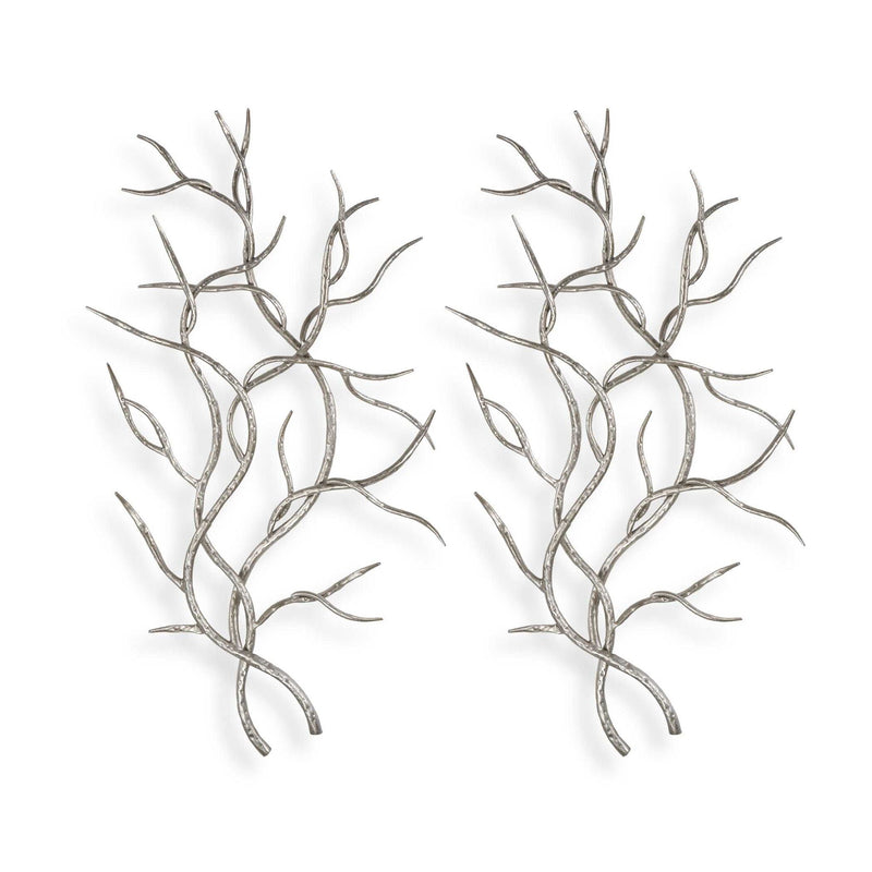Silver Branches - Wall Art (Set of 2) - Pearl Silver