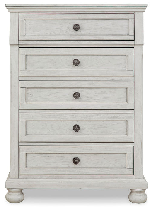 Robbinsdale Antique White Five Drawer Chest Youth