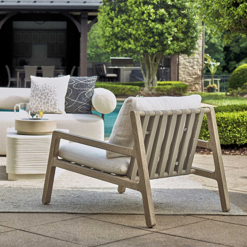 Strapped - Outdoor Lounge Chair - Light Brown / Light Gray