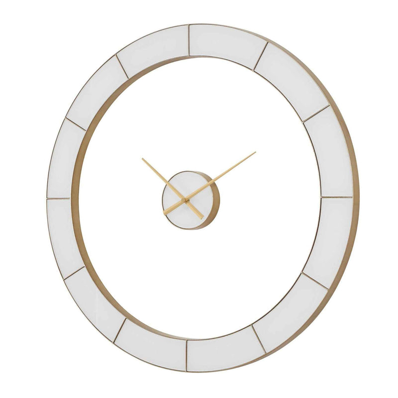 Ivory Halo - Minimalist Wall Clock - Gold / White