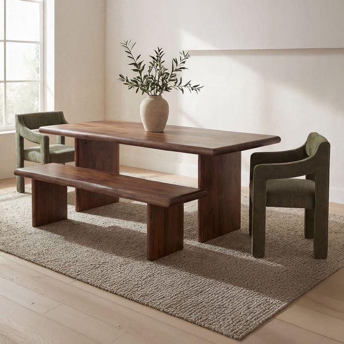 Lila - Large Dining Bench - Brown