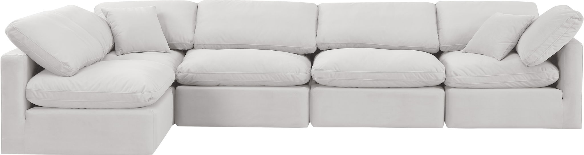 Indulge - Velvet 5 Piece Modular Sectional