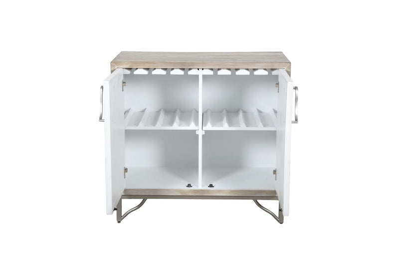 Leia - Bar Cabinet - White Mango / Ivory Bone / Gray