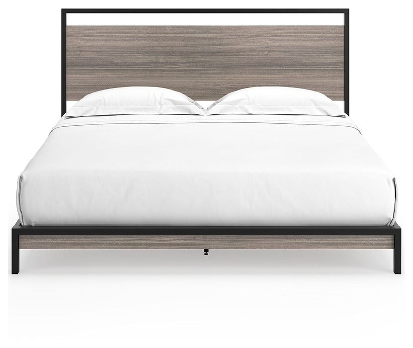 Dontally Gray / Black Platform Bed - King