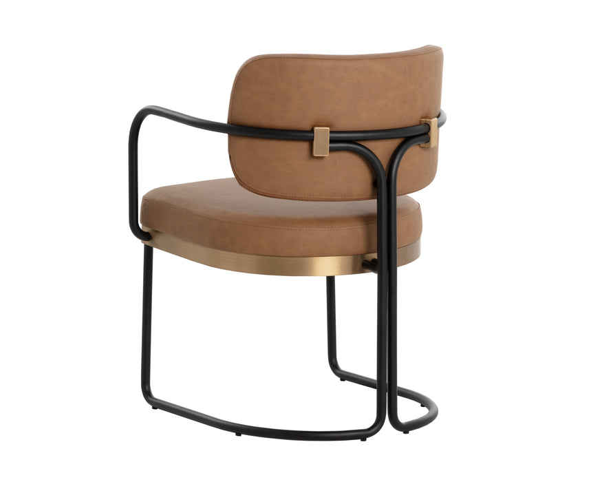 Jalen Dining Armchair - Milliken Cognac
