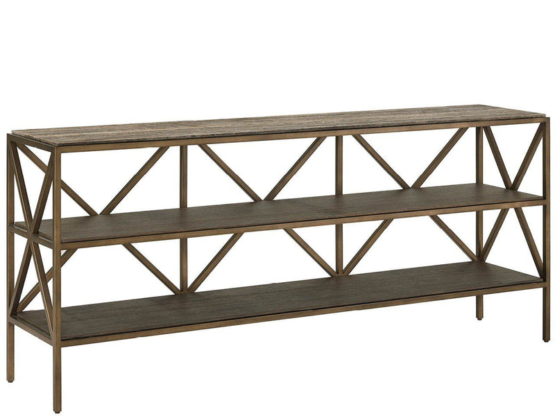 Montclair - Brindle Console - Light Brown / Dark Brown