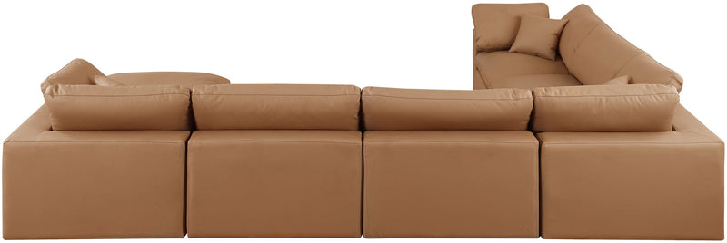 Comfy - 7 Piece Faux Leather Modular Sectional With Chaise